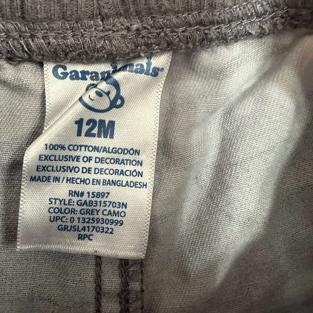 Y2K Garanimals Gray Camouflage Pants Like New Size 12 Months Baby Boy